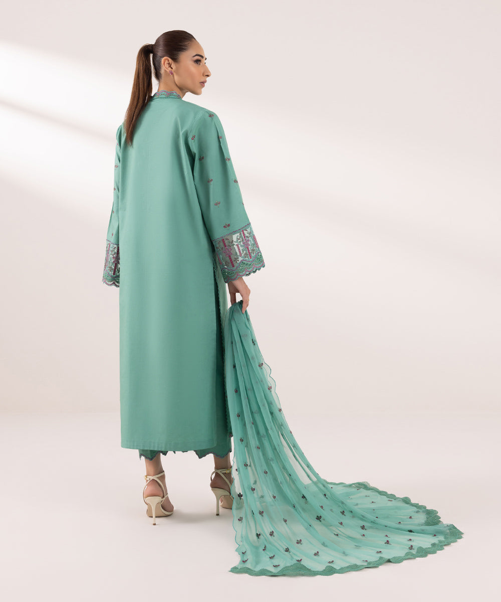 Sapphire | Intermix 2024 | Cambric Suit S-46 - Designer Dress with Intricate embroidery and embellishments. Shop elegent wedding dress at Maria Faisal.