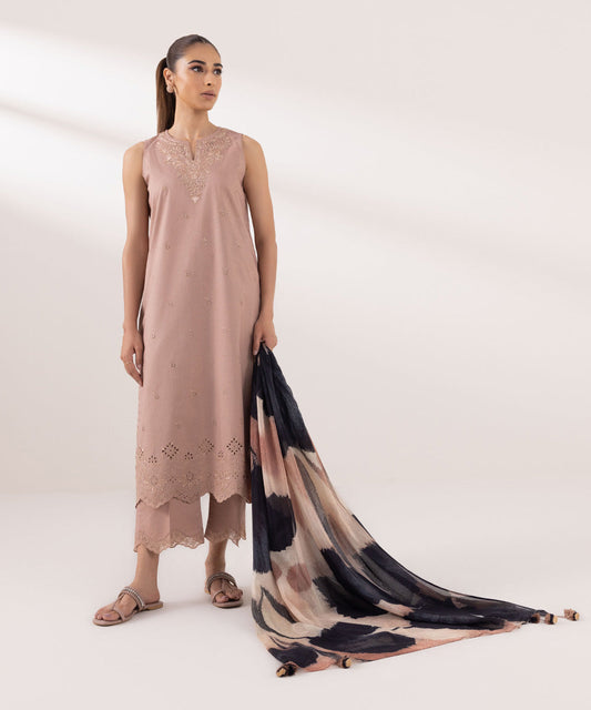 Sapphire | Intermix 2024 | Cambric Suit S-13 - Designer Dress with Intricate embroidery and embellishments. Shop elegent wedding dress at Maria Faisal.