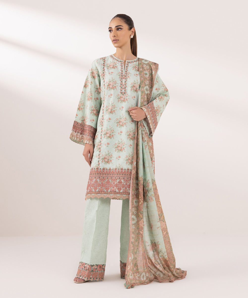 Sapphire | Intermix 2024 | Cambric Suit S-45 - Designer Dress with Intricate embroidery and embellishments. Shop elegent wedding dress at Maria Faisal.