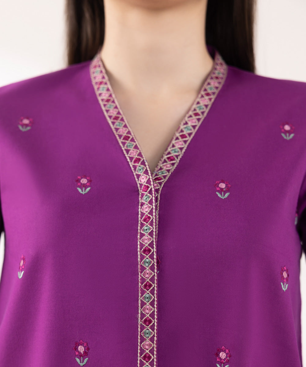 Sapphire | Intermix 2024 | Cambric Suit S-18 - Designer Dress with Intricate embroidery and embellishments. Shop elegent wedding dress at Maria Faisal.