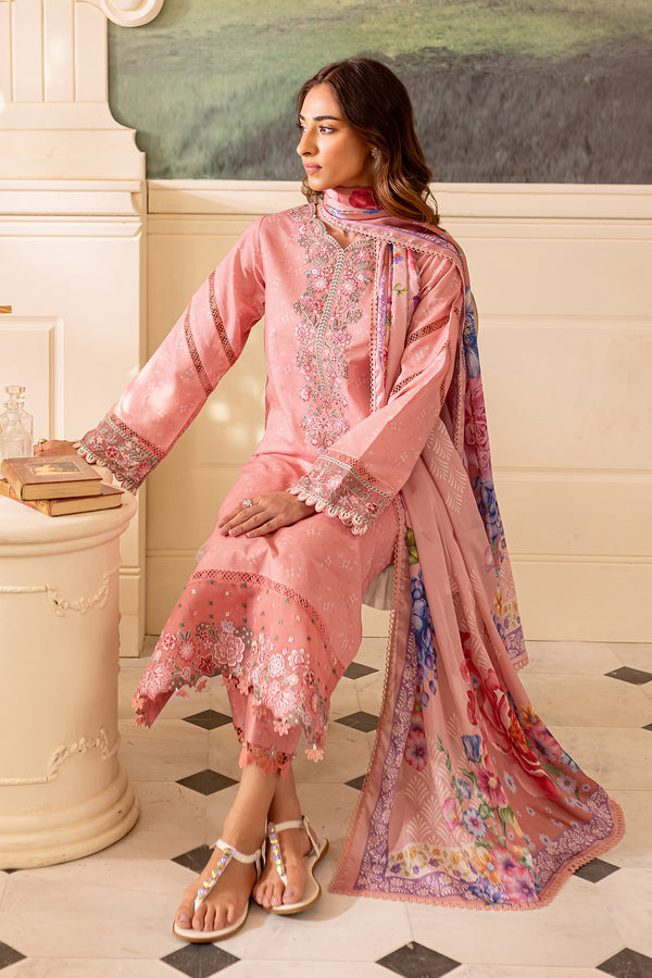 Farasha | Seraya Lawn 24 | FLORA - Designer Dress with Intricate embroidery and embellishments. Shop elegent wedding dress at Maria Faisal.