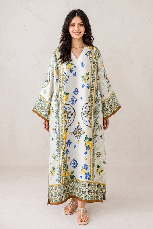 Saad Shaikh | Ease Fall Edit 26 | D-01 Kaftan - Casual Dress - available at Maria Faisal in UK and USA.