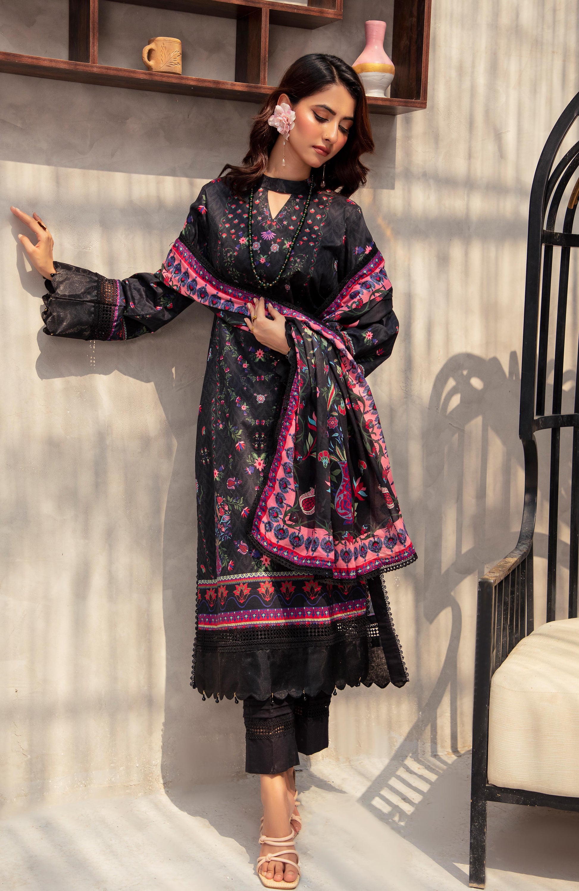 Alzohaib | Digital Printed Cambric | Colors Digital Cambric 3 Piece-CDC-2-25-01 - Ladies Clothes - Maria Faisal