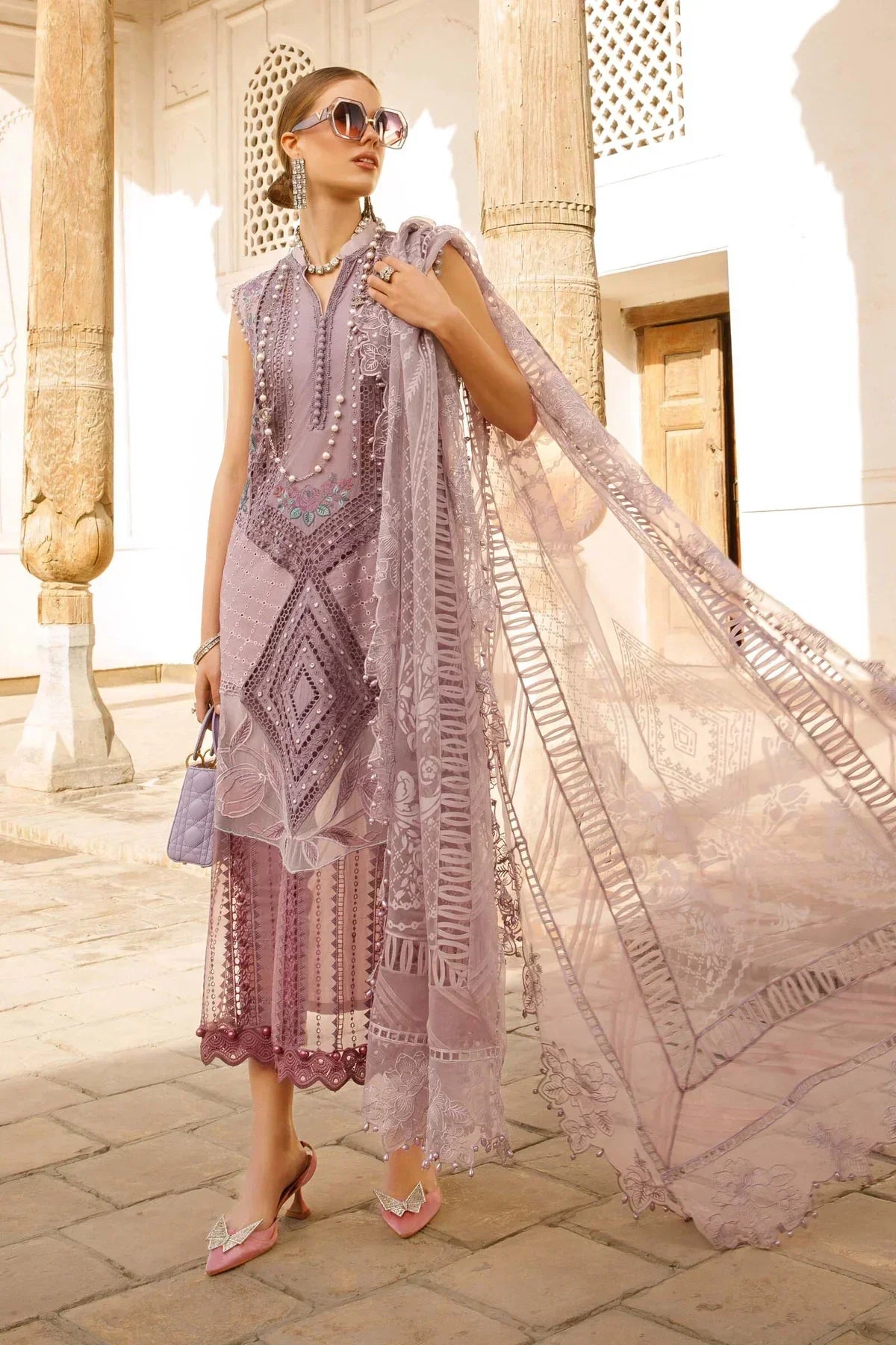 Maria B | Luxury Lawn | D-2301-A - Ladies Clothes - Maria Faisal