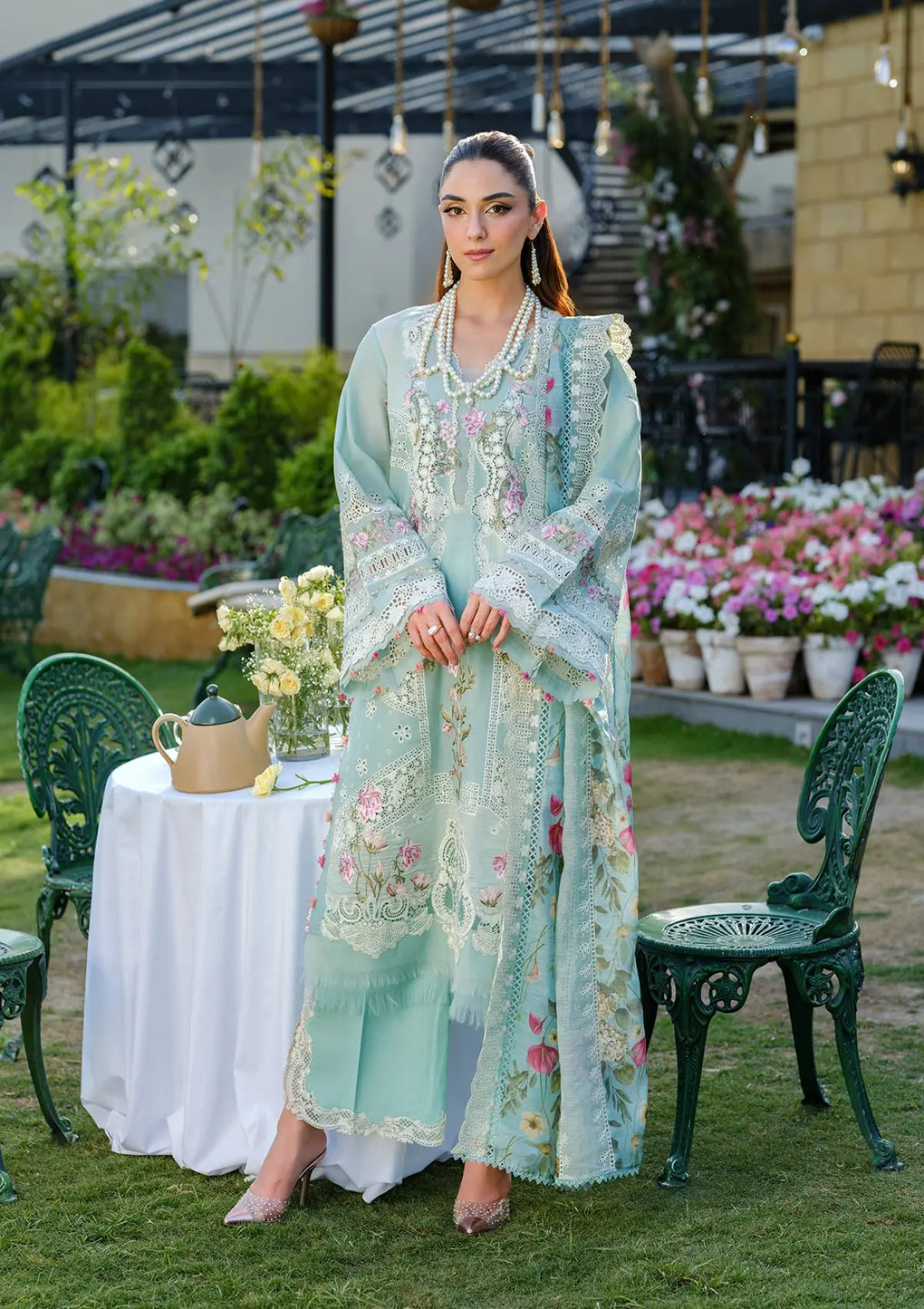 Elaf Premium | Luxury Lawn 25 | ELH-2B ZOYA by Maria Faisal - Registered Vendor of : Elaf Premium - type : Ladies Clothes - 100% original wedding dresses