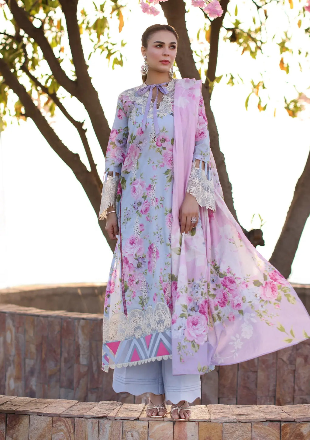 Elaf Premium | Prints Chikankari 24 | 04A OCEAN BLOSSOMS - Waniyas