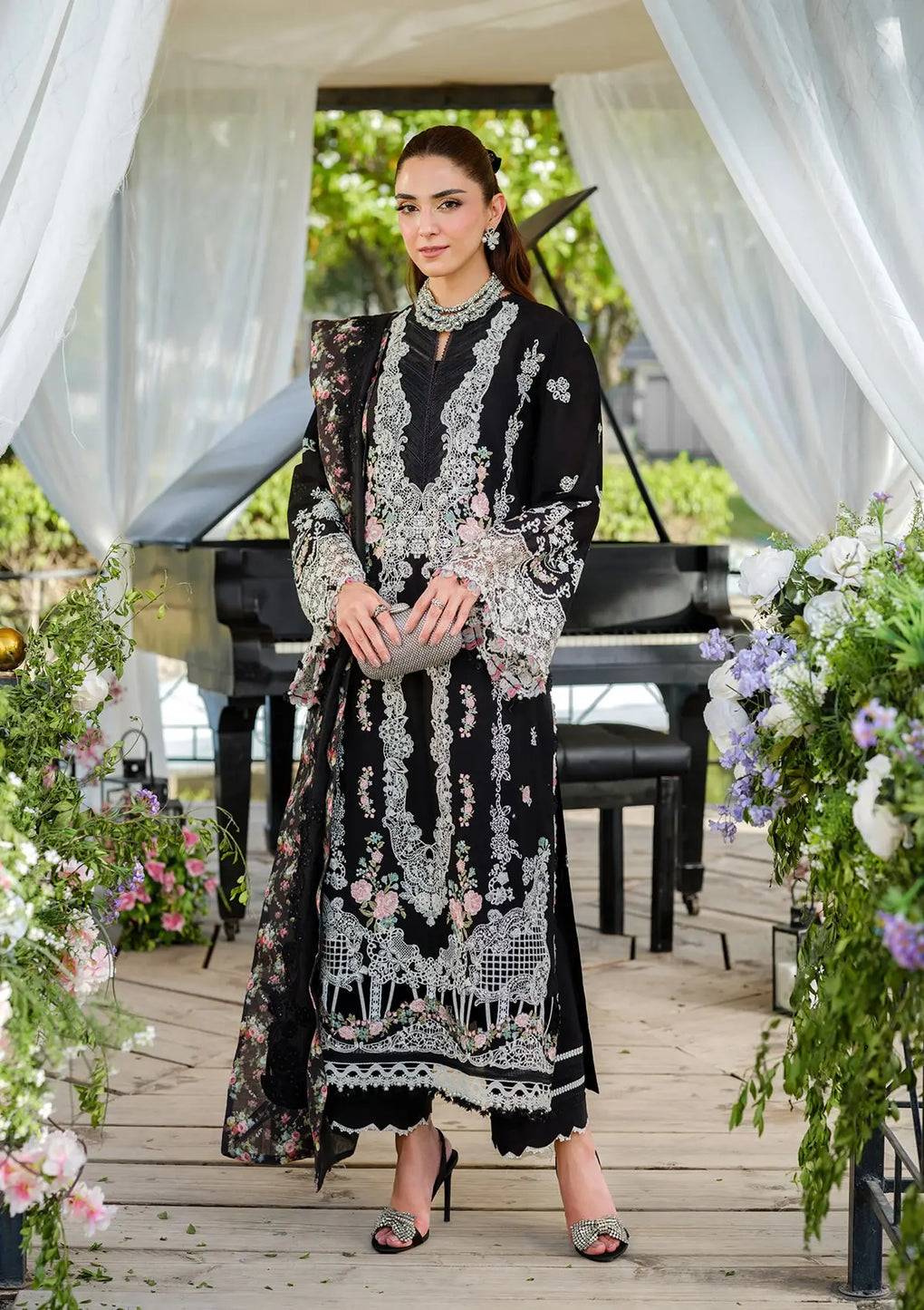 Elaf Premium | Luxury Lawn 25 | ELH-6A SERENA by Maria Faisal - Registered Vendor of : Elaf Premium - type : Ladies Clothes - 100% original wedding dresses