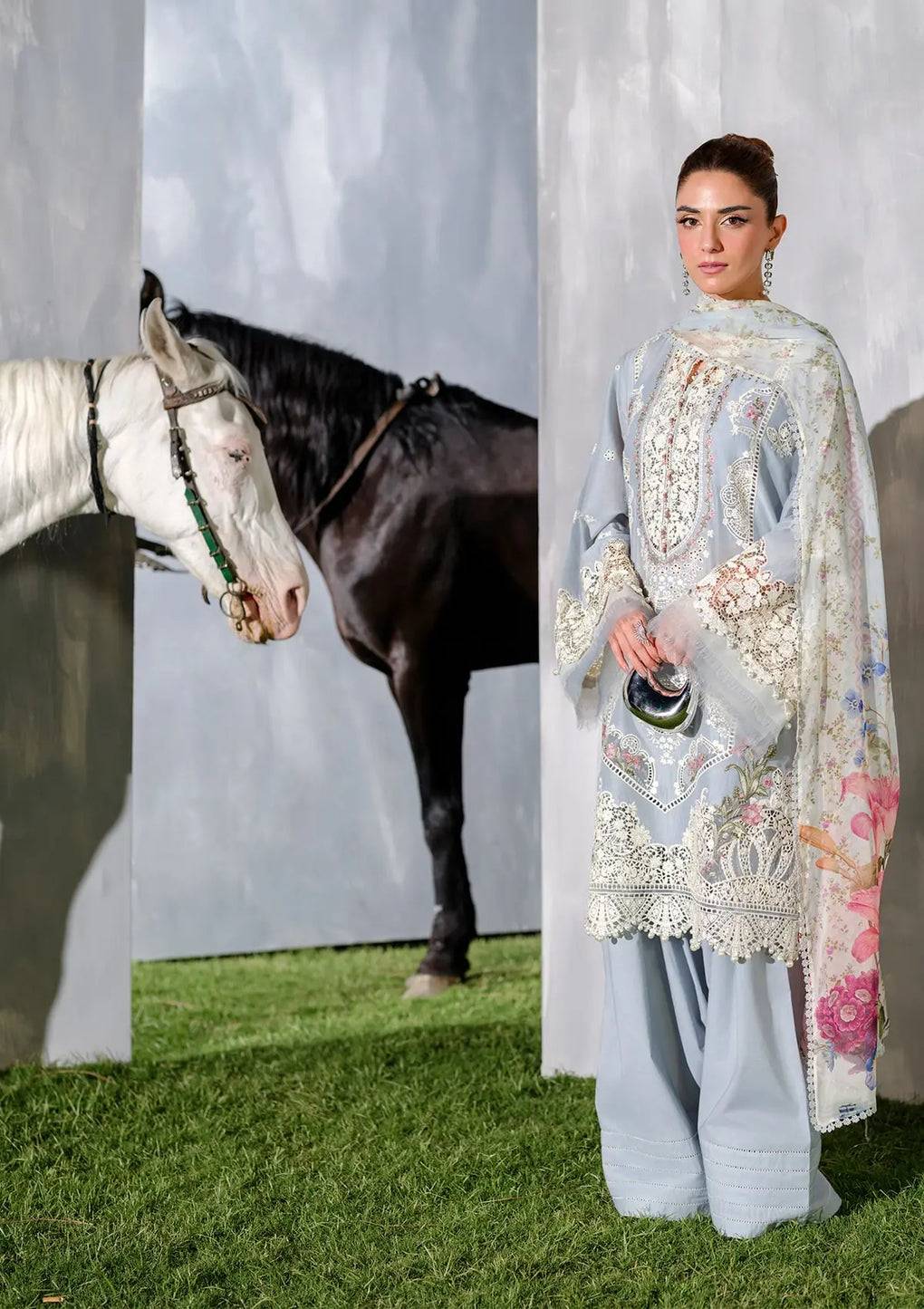 Elaf Premium | Luxury Lawn 25 | ELH-7B ISSABEL by Maria Faisal - Registered Vendor of : Elaf Premium - type : Ladies Clothes - 100% original wedding dresses