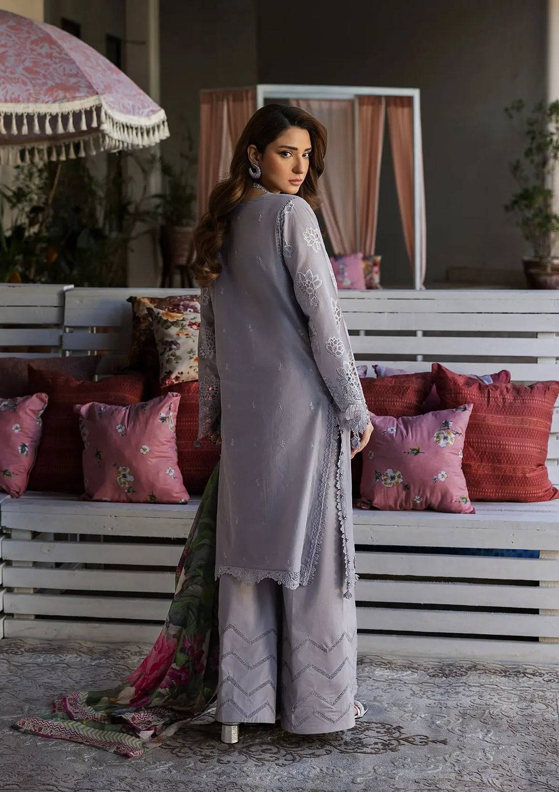 Kahf Premium | Luxury Lawn 25 | KLR-04 Lilia by Maria Faisal - Registered Vendor of : Kahf Premium - type : Ladies Clothes - 100% original wedding dresses