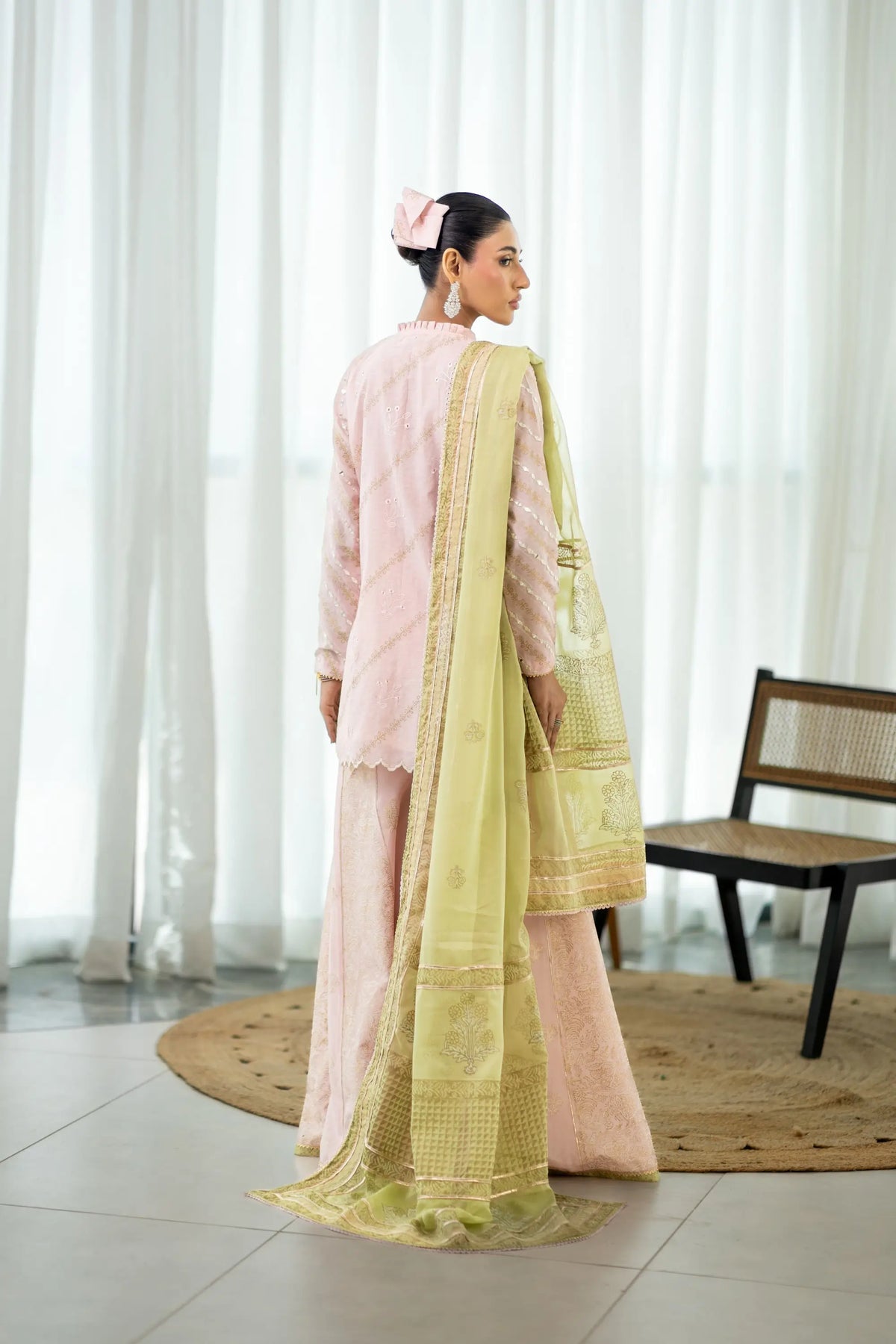 Wahaj M Khan | Sanam Luxe | Blush Block Sanam PS - Luxury Dress - available at Maria Faisal in UK and USA.