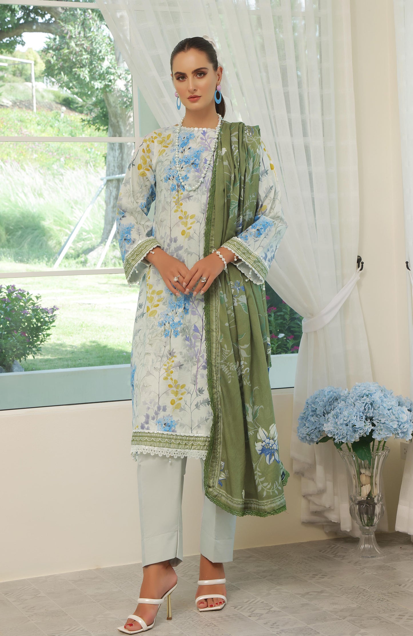 Alzohaib | Digital Printed Cambric | Colors Digital Cambric 3 Piece-CDC-25-10 - Ladies Clothes - Maria Faisal