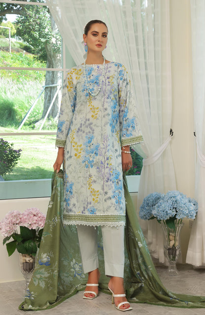 Alzohaib | Digital Printed Cambric | Colors Digital Cambric 3 Piece-CDC-25-10 - Ladies Clothes - Maria Faisal