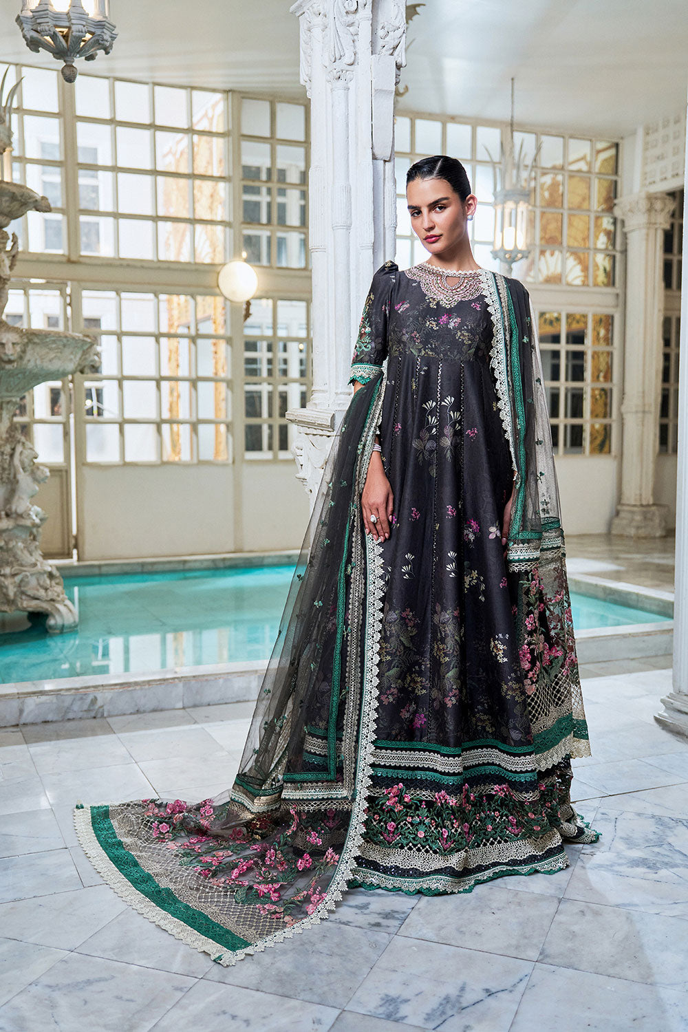 Sobia Nazir | Luxury Lawn Eid 26 | 10A - Luxury Dress - available at Maria Faisal in UK and USA.