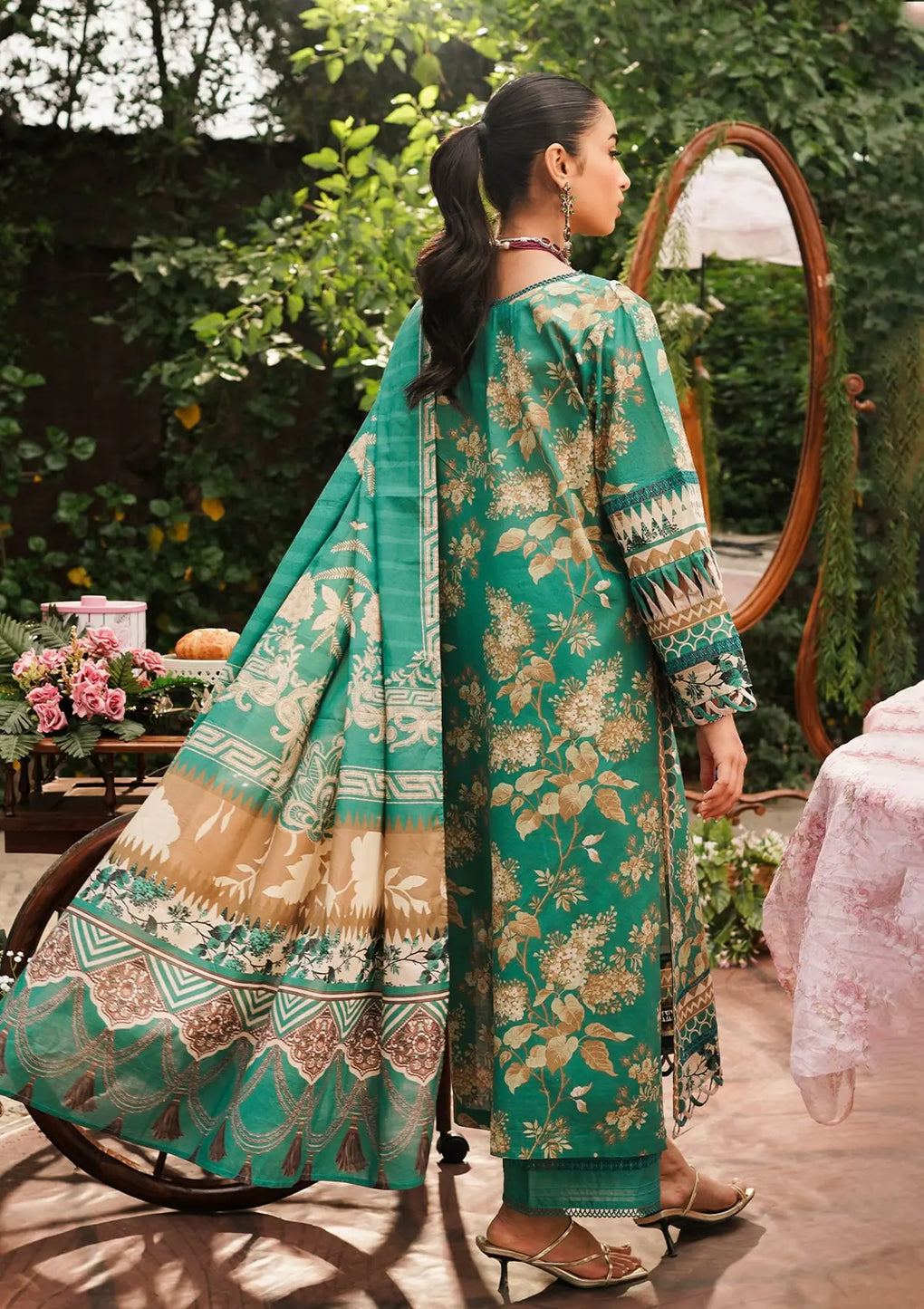 Elaf Premium | Printed Collection 24 | EEP-04B - Chic Teal - Waniyas