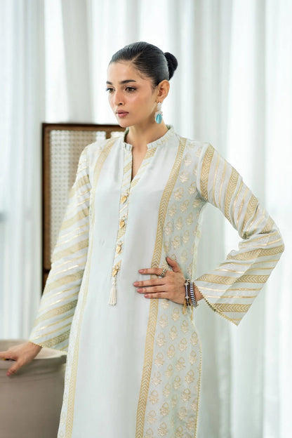 Wahaj M Khan | Sanam Luxe | Pista IceBleu BS - Luxury Dress - available at Maria Faisal in UK and USA.