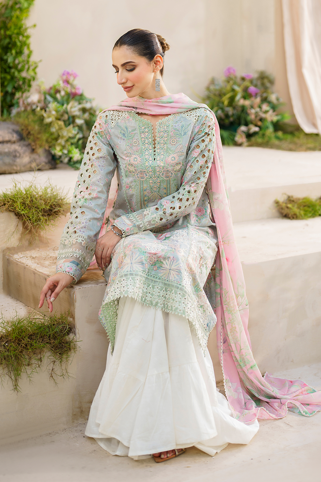 Iznik | Festive lawn 24 | SFL-07 - Designer Dress with Intricate embroidery and embellishments. Shop elegent wedding dress at Maria Faisal.