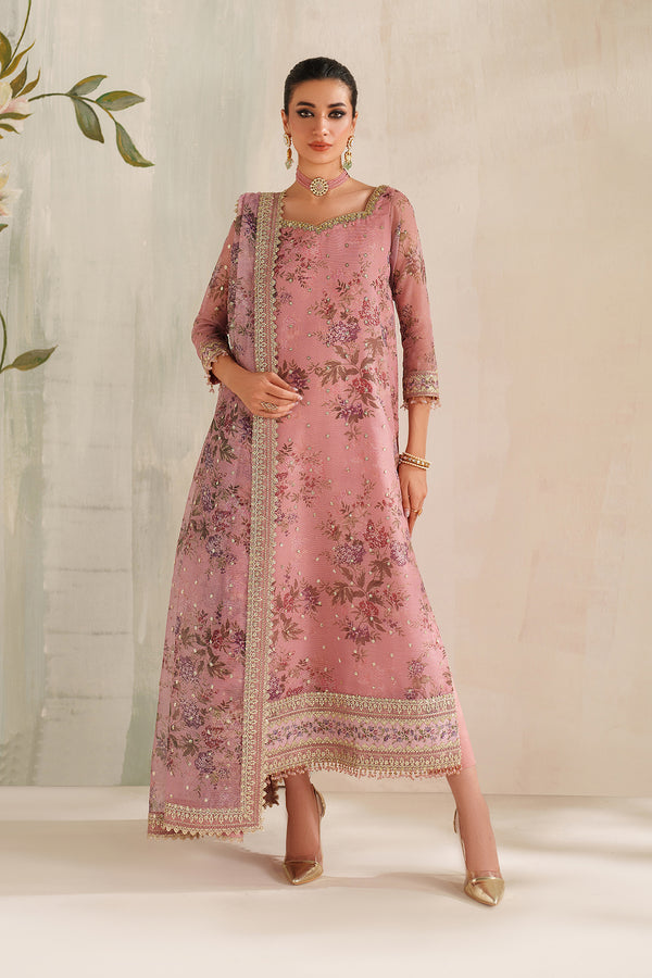 Baroque | Formals Collection | EMBROIDERED COTTON NET UF-4374 - Formal Dress - available at Maria Faisal in UK and USA.