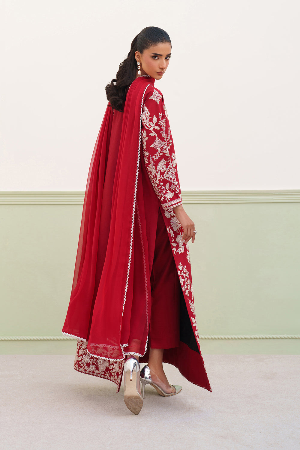 Baroque | Formals Collection | EMBROIDERED RAW SILK UF-4386 - Formal Dress - available at Maria Faisal in UK and USA.