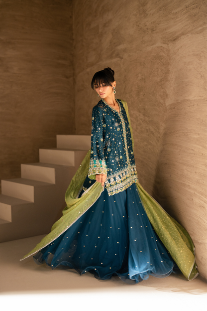 Sana Abbas | Zalea Formals | MEHR - Formal Dress - available at Maria Faisal in UK and USA.
