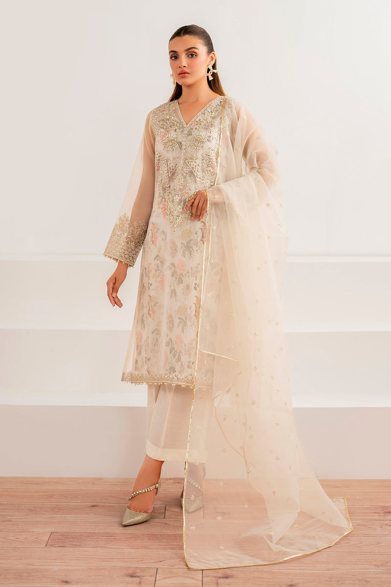 Baroque | Formal Collection | ORGANZA UF-699 - Designer Dress with Intricate embroidery and embellishments. Shop elegent wedding dress at Maria Faisal.