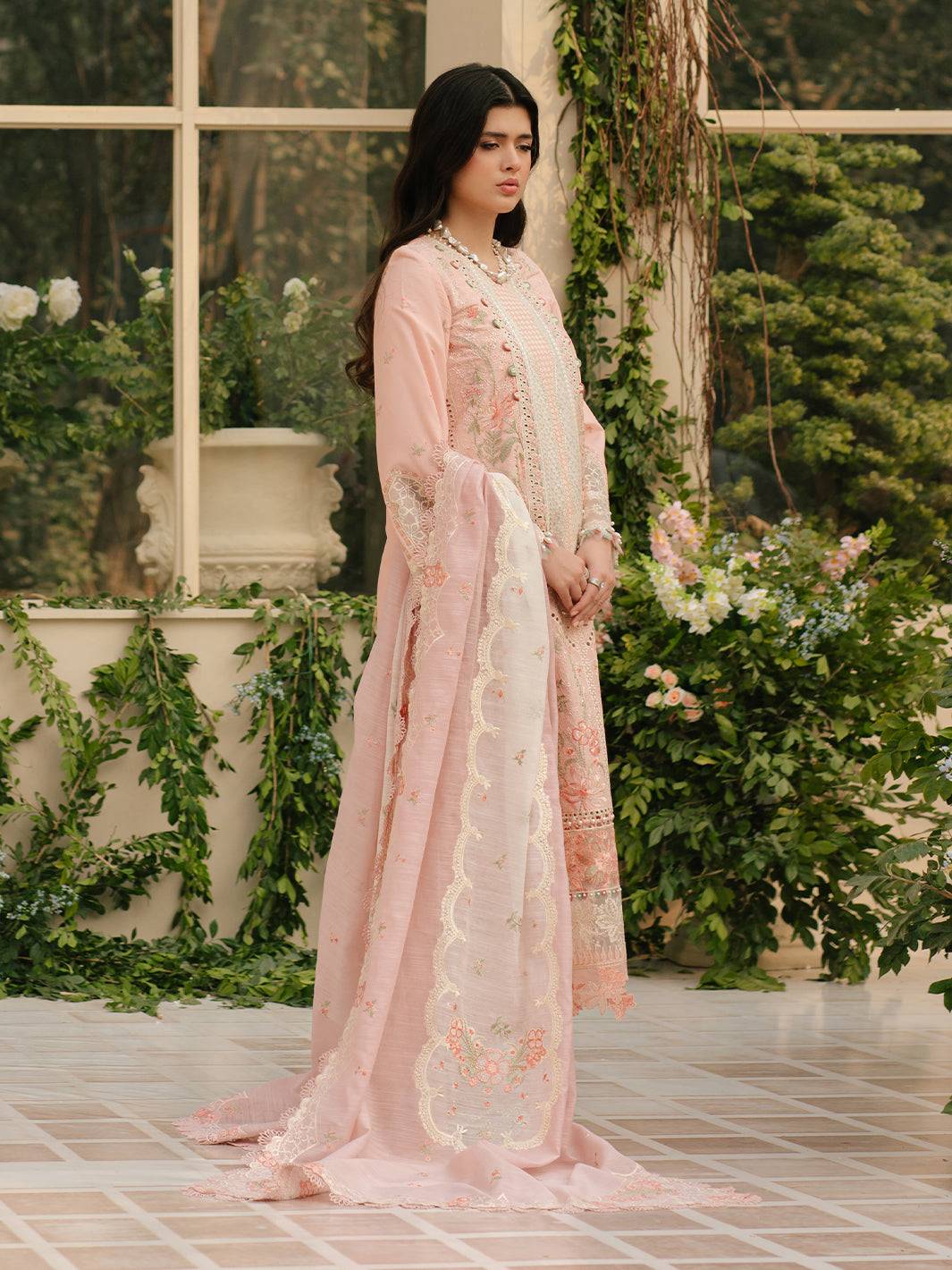 Bin Ilyas | Freesia Embroidered Lawn 25 | 101 - A by Maria Faisal - Registered Vendor of : Bin Ilyas - type : Ladies Clothes - 100% original wedding dresses