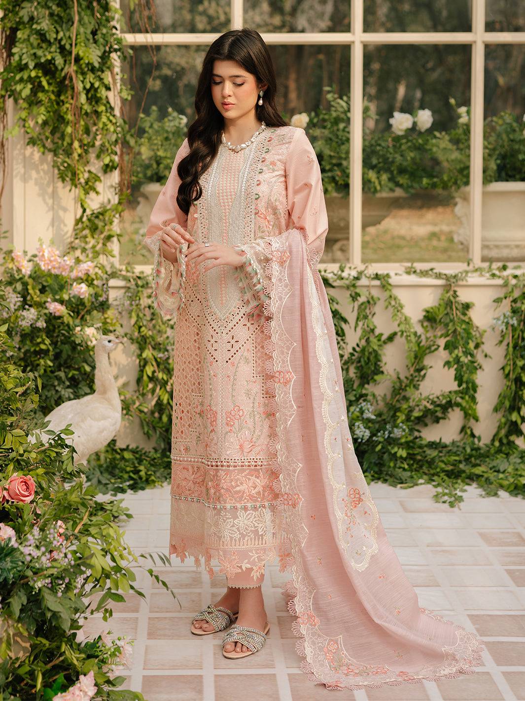Bin Ilyas | Freesia Embroidered Lawn 25 | 101 - A by Maria Faisal - Registered Vendor of : Bin Ilyas - type : Ladies Clothes - 100% original wedding dresses