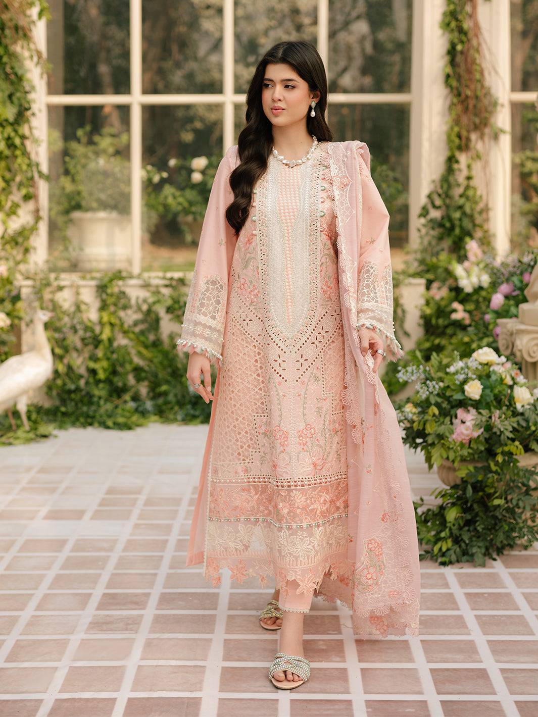 Bin Ilyas | Freesia Embroidered Lawn 25 | 101 - A by Maria Faisal - Registered Vendor of : Bin Ilyas - type : Ladies Clothes - 100% original wedding dresses