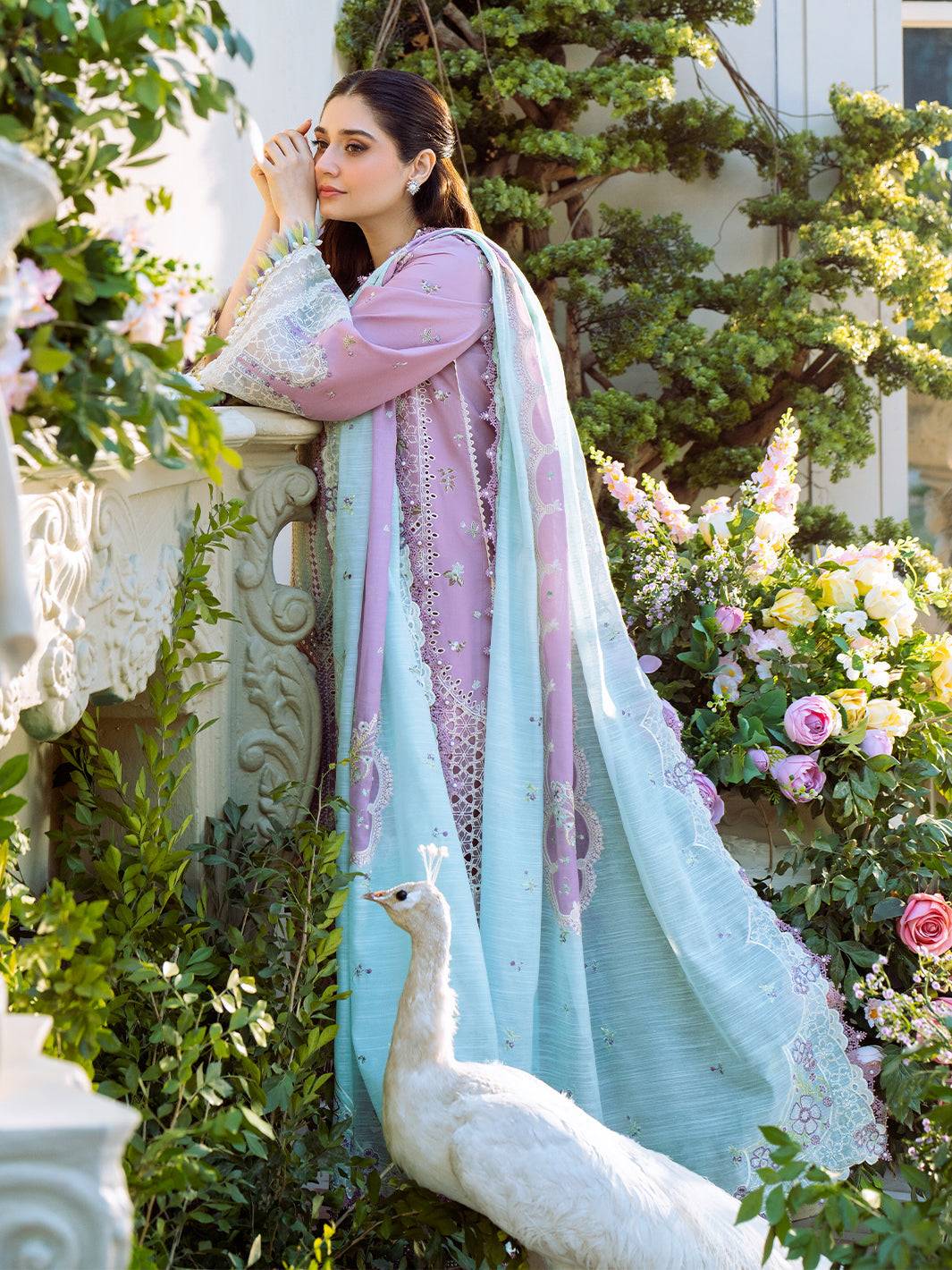 Bin Ilyas | Freesia Embroidered Lawn 25 | 101 - B by Maria Faisal - Registered Vendor of : Bin Ilyas - type : Ladies Clothes - 100% original wedding dresses