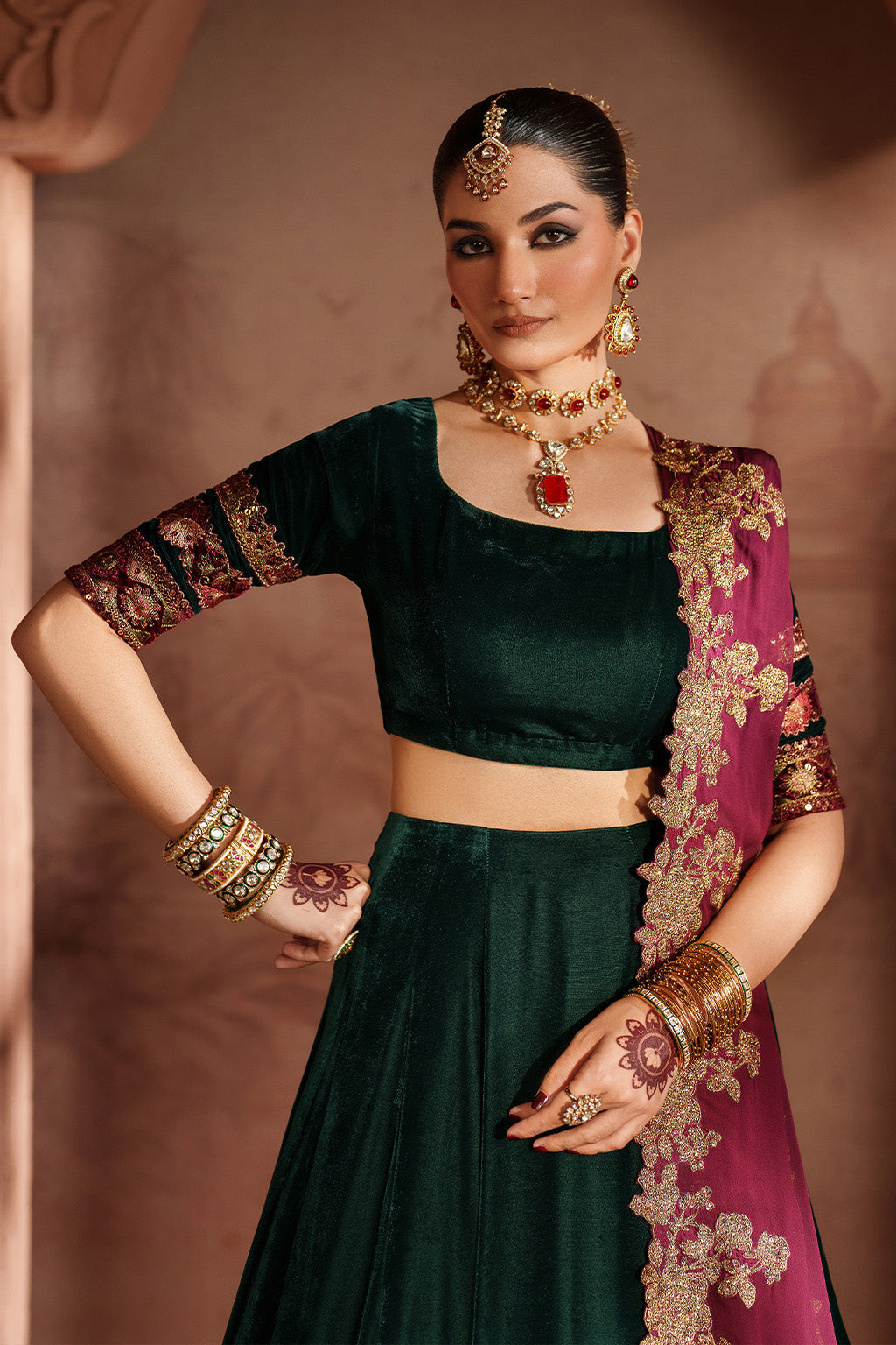 Iznik | Velvet 25 | IV-65 Embroidered Velvet - Formal Dress - available at Maria Faisal in UK and USA.