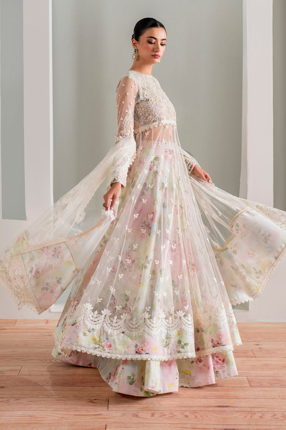 Baroque | Formals Collection | EMBROIDERED NET UF-686 - Formal Dress - available at Maria Faisal in UK and USA.