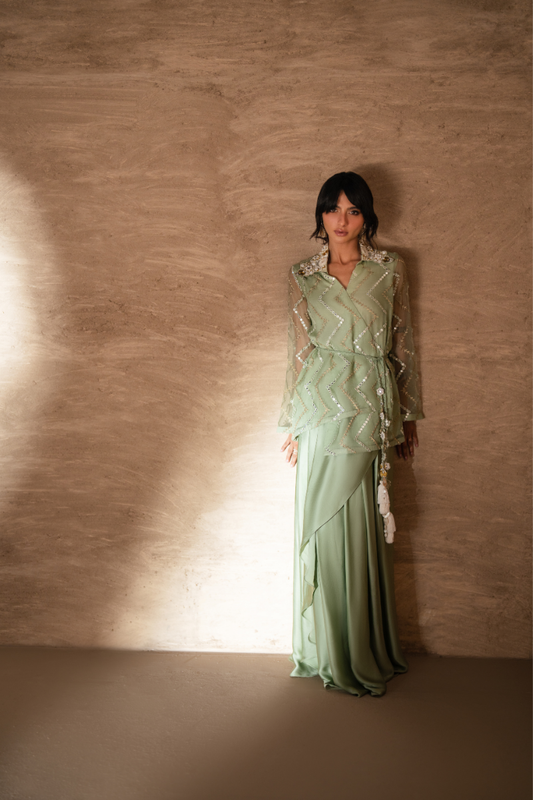 Sana Abbas | Zalea Formals | RENEEV - Formal Dress - available at Maria Faisal in UK and USA.