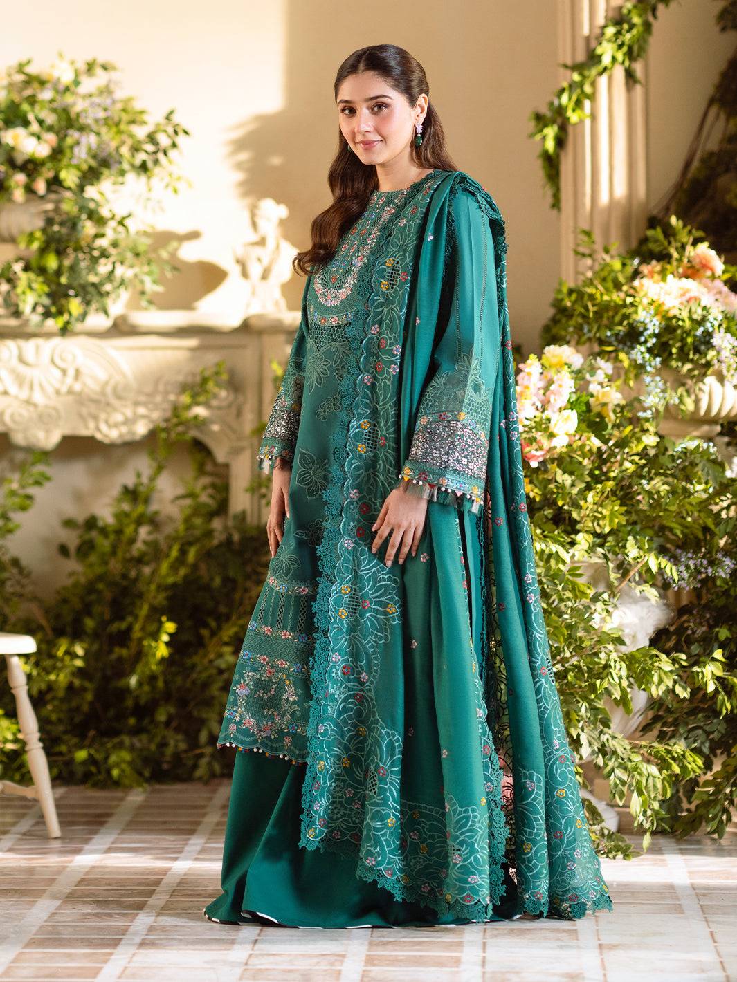 Bin Ilyas | Freesia Embroidered Lawn 25 | 102 - A by Maria Faisal - Registered Vendor of : Bin Ilyas - type : Ladies Clothes - 100% original wedding dresses