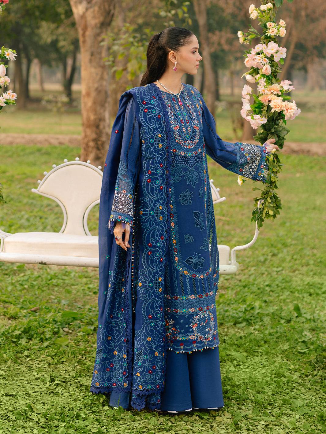 Bin Ilyas | Freesia Embroidered Lawn 25 | 102 - B by Maria Faisal - Registered Vendor of : Bin Ilyas - type : Ladies Clothes - 100% original wedding dresses