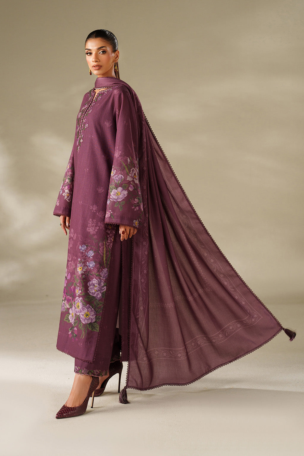 Iznik | Winter Chapter 25 | UE-566 Printed Khaddar - Casual Dress - available at Maria Faisal in UK and USA.