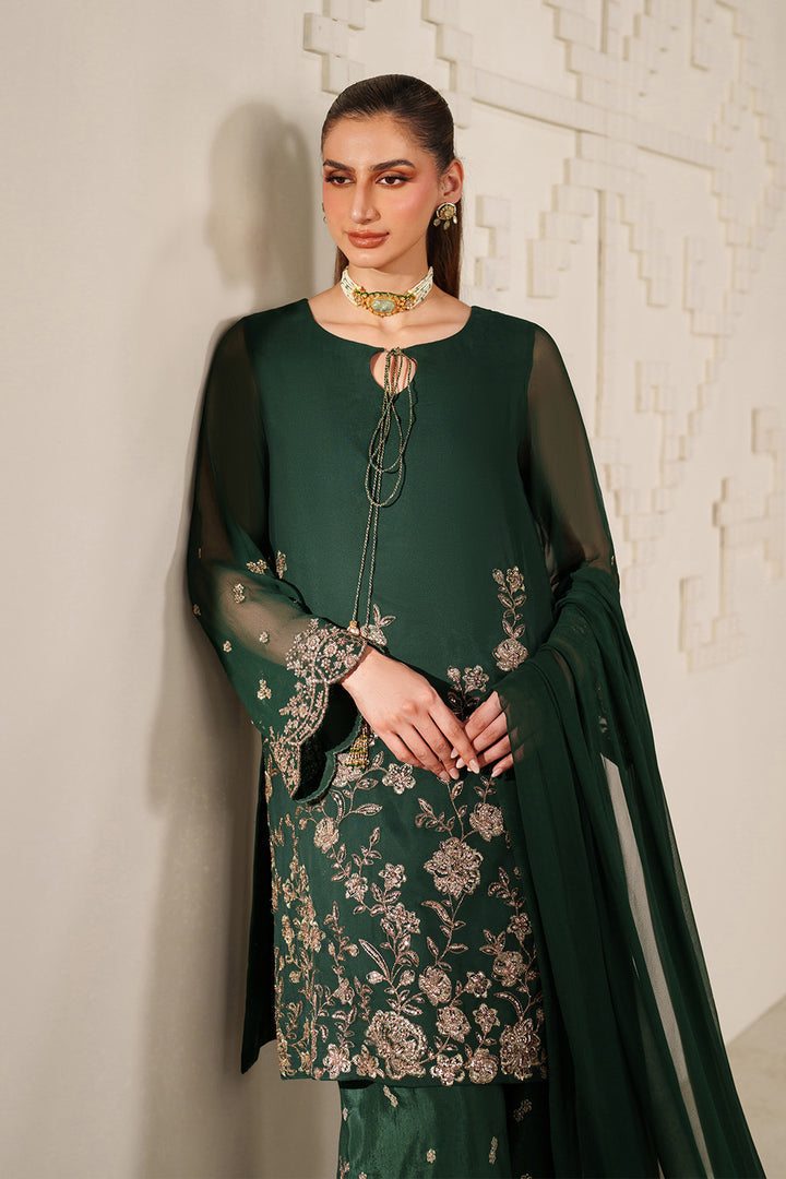 Iznik | Chinon Chiffon | UE-619 - Dress - available at Maria Faisal in UK and USA.