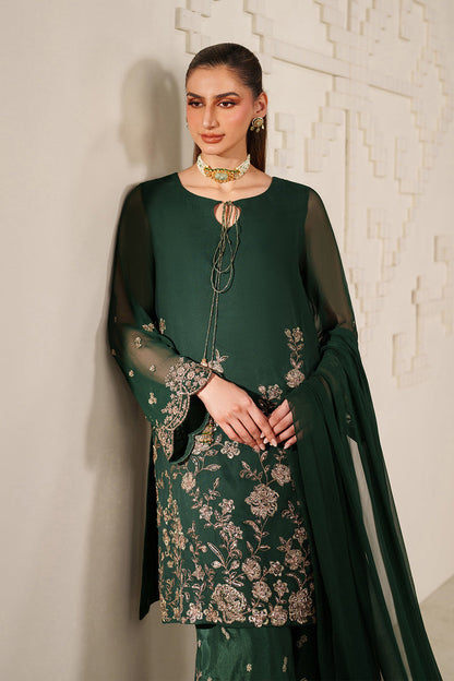 Iznik | Chinon Chiffon | UE-619 - Dress - available at Maria Faisal in UK and USA.
