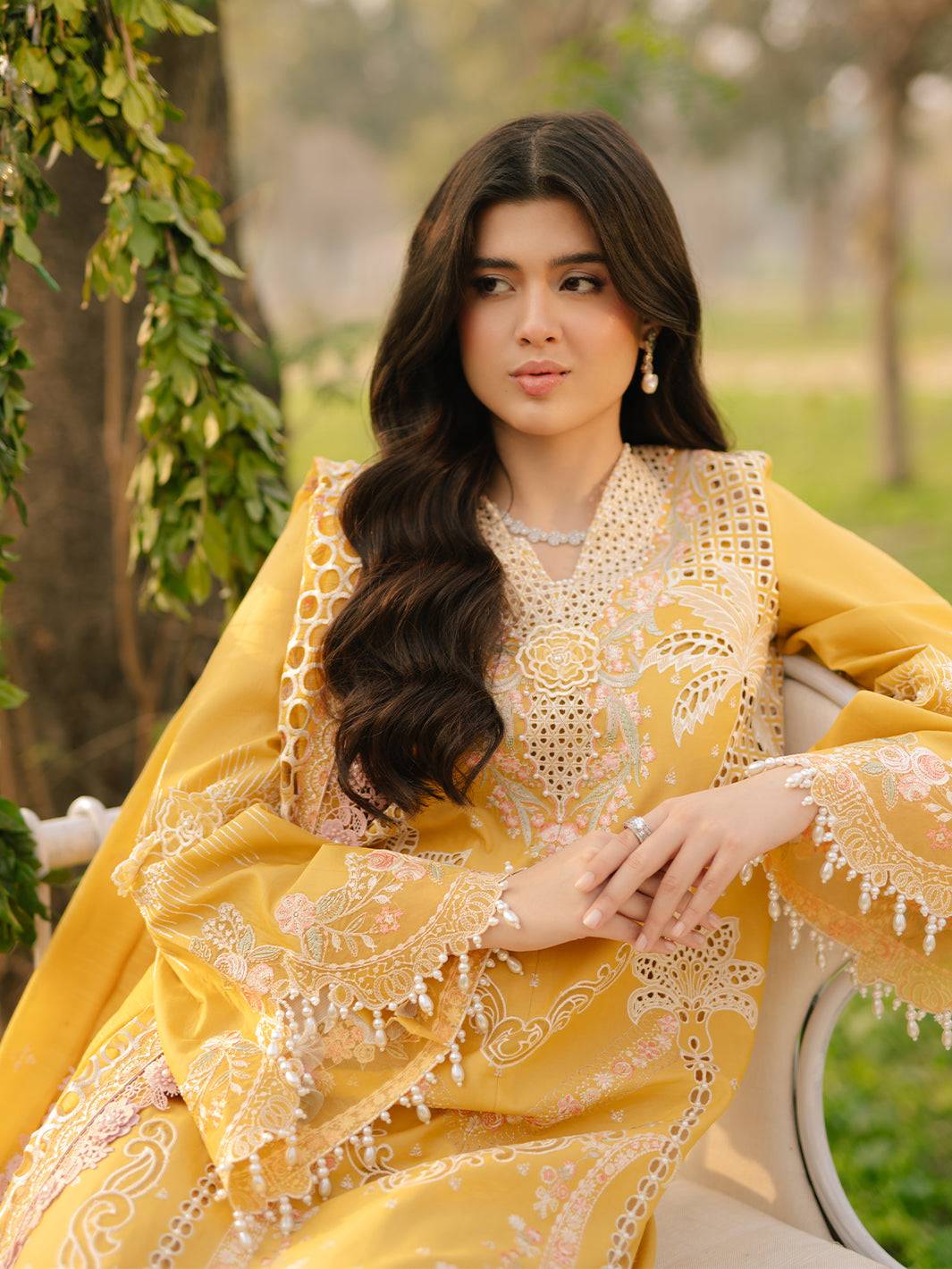 Bin Ilyas | Freesia Embroidered Lawn 25 | 104 - A by Maria Faisal - Registered Vendor of : Bin Ilyas - type : Ladies Clothes - 100% original wedding dresses