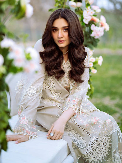 Bin Ilyas | Freesia Embroidered Lawn 25 | 104 - B by Maria Faisal - Registered Vendor of : Bin Ilyas - type : Ladies Clothes - 100% original wedding dresses