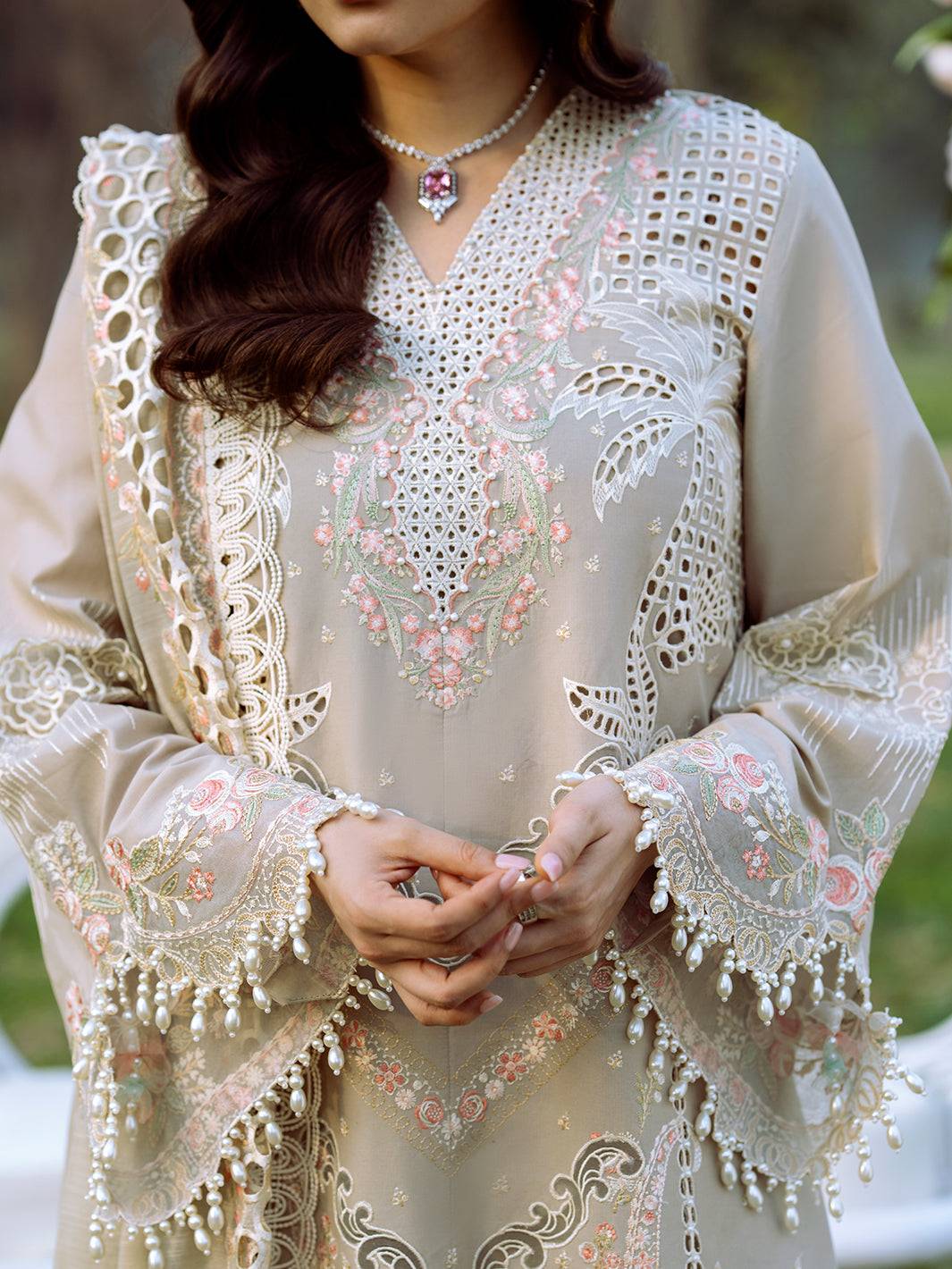 Bin Ilyas | Freesia Embroidered Lawn 25 | 104 - B by Maria Faisal - Registered Vendor of : Bin Ilyas - type : Ladies Clothes - 100% original wedding dresses