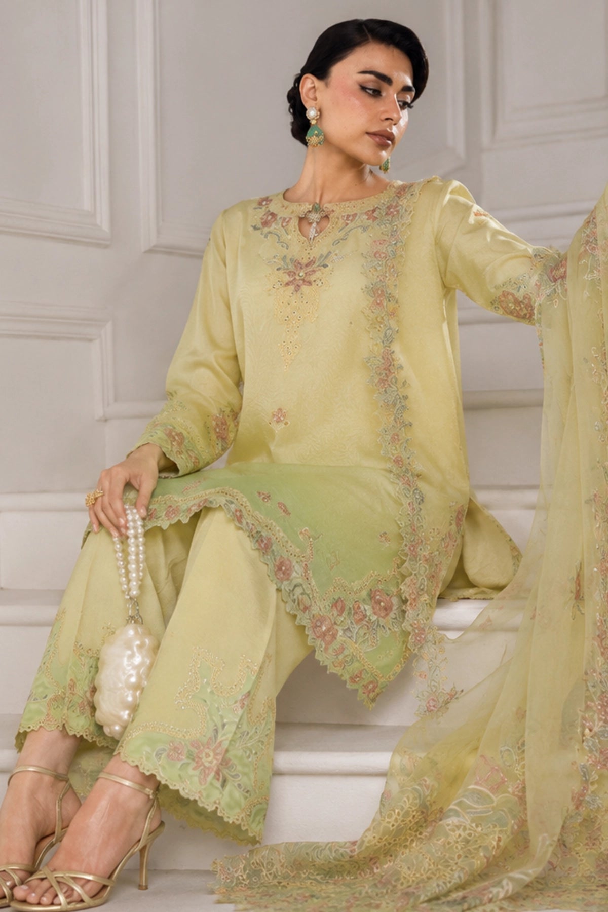 Rangrasiya | Lumeire Silk |Lucia - Luxury Dress - available at Maria Faisal in UK and USA.