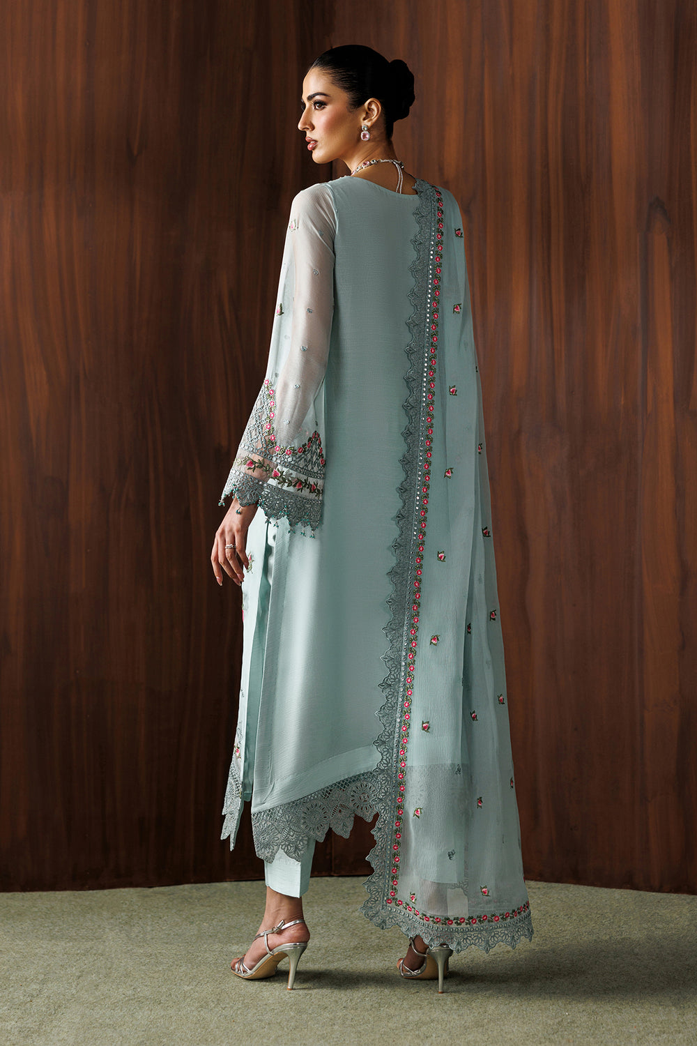 Baroque | Formals Collection | EMBROIDERED CHIFFON UF-4438 - Formal Dress - available at Maria Faisal in UK and USA.