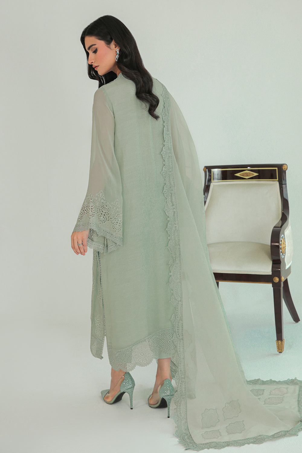 Baroque | Formals Collection | EMBROIDERED CHIFFON UF-234 - Formal Dress - available at Maria Faisal in UK and USA.