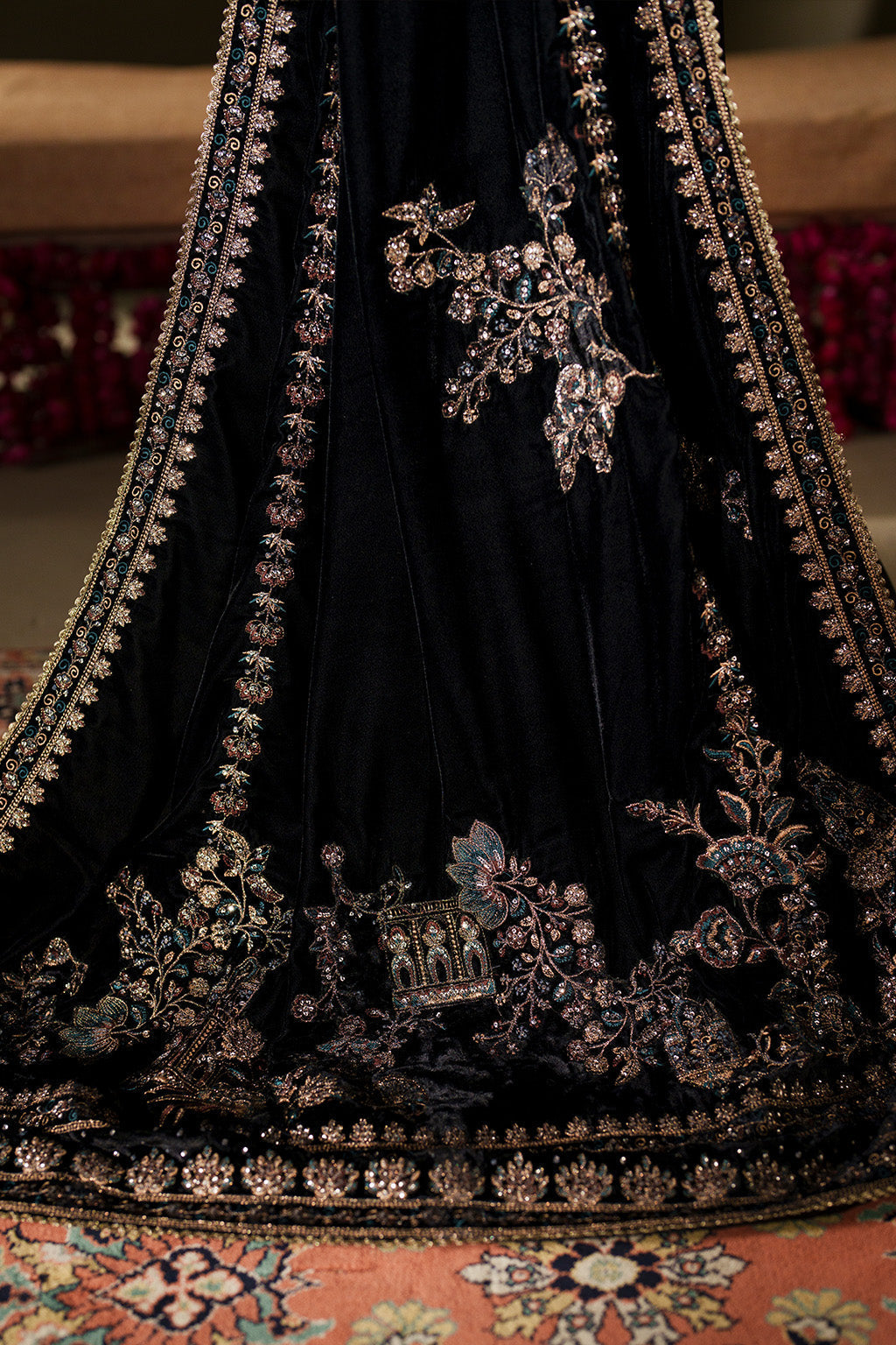 Iznik | Velvet 25 | IV-72 Embroidered Velvet - Formal Dress - available at Maria Faisal in UK and USA.