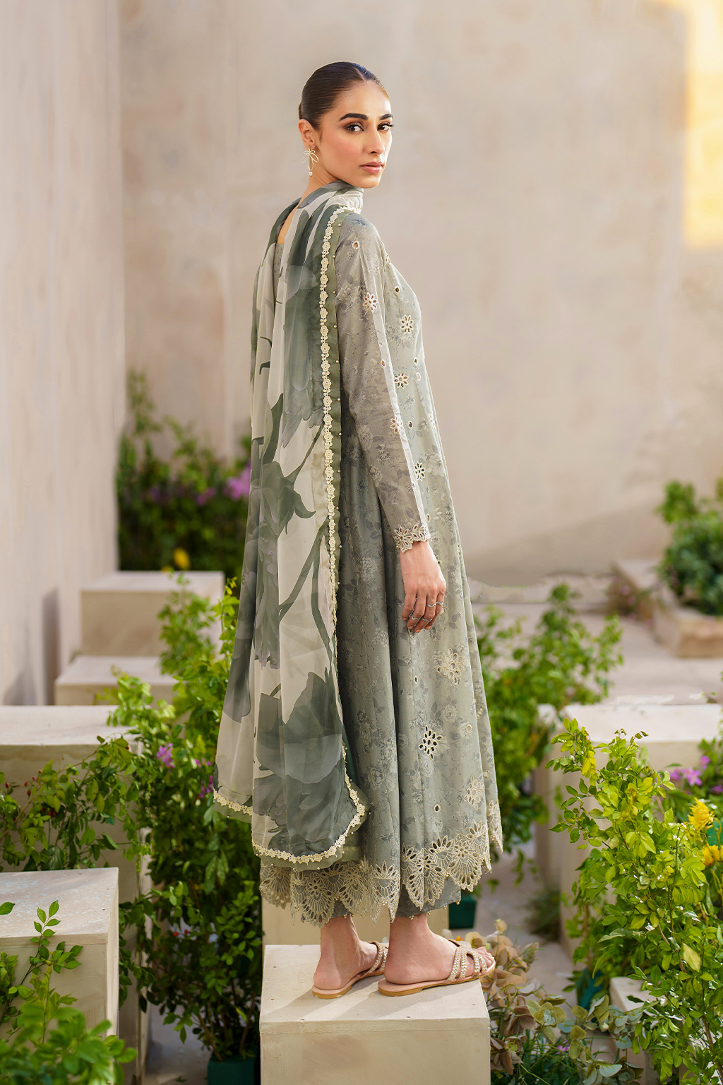Iznik | Festive lawn 24 | SFL-10 - Designer Dress with Intricate embroidery and embellishments. Shop elegent wedding dress at Maria Faisal.