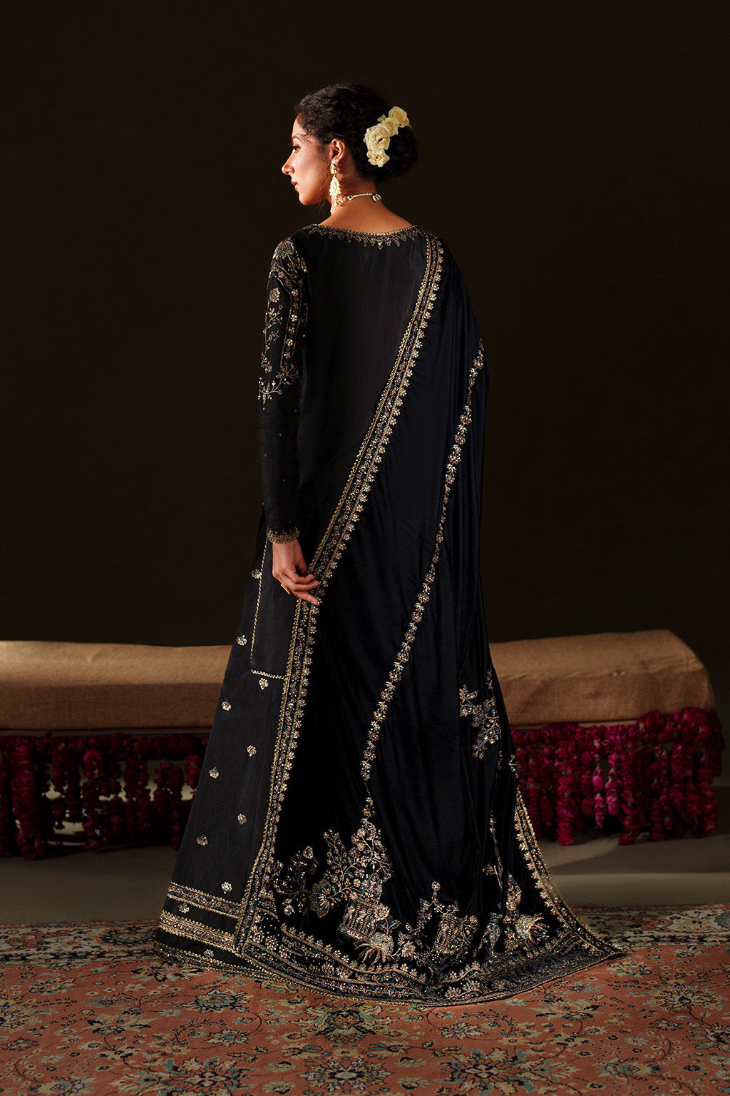 Iznik | Velvet 25 | IV-72 Embroidered Velvet - Formal Dress - available at Maria Faisal in UK and USA.