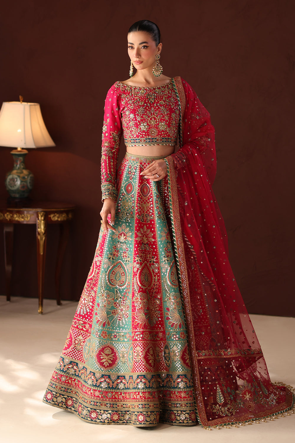 Baroque | Formals Collection | EMBROIDERED SILK UF-4489 - Formal Dress - available at Maria Faisal in UK and USA.