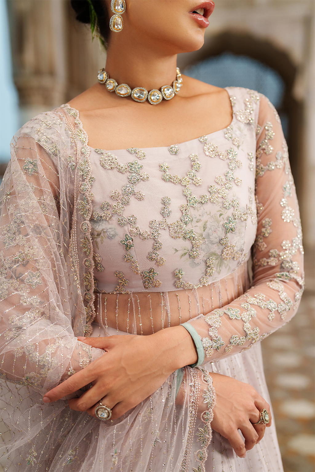 Iznik | Festive Formal | UE-552 Embroidered Net - Ladies Clothes - Maria Faisal