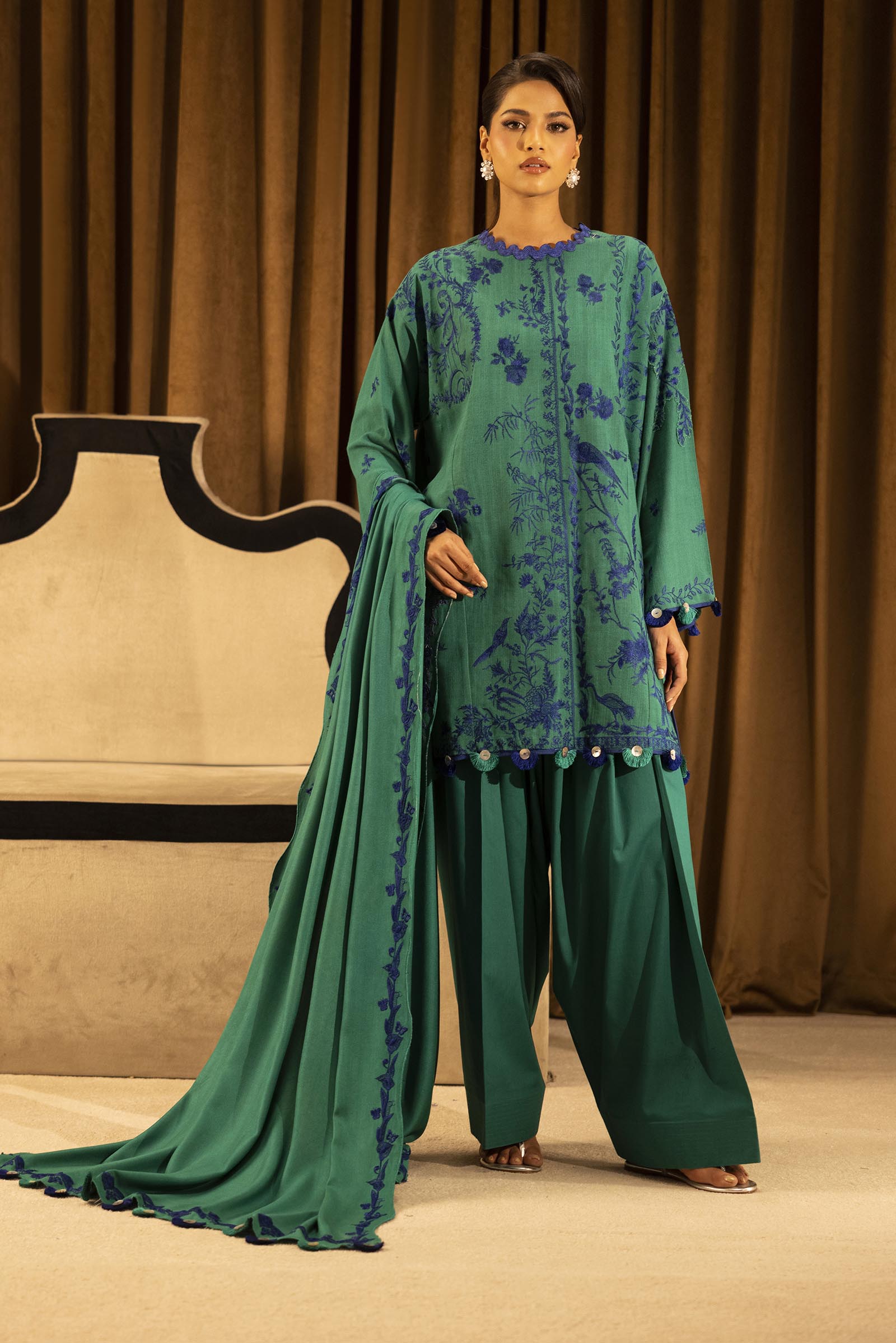 Sana Safinaz | Muzlin Winter 25 | 010A - Casual Dress - available at Maria Faisal in UK and USA.