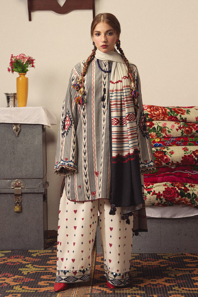 Zara ShahJahan | Coco Prints Winter 26 | Leela-10A - Luxury Dress - available at Maria Faisal in UK and USA.