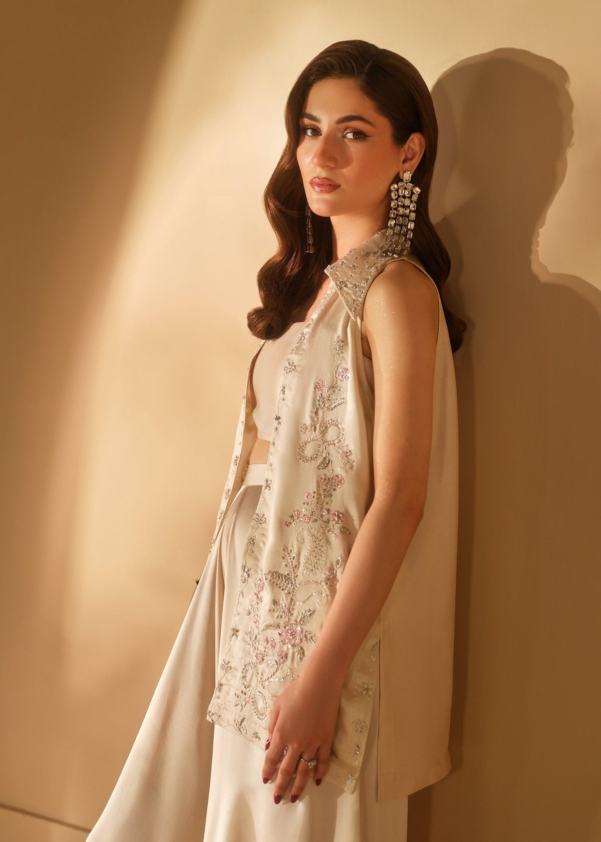 Mahum Asad | The Shadow Line | Silhouette - Formal Dress - available at Maria Faisal in UK and USA.